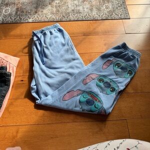 Disney Blue Joggers with Stitch Design